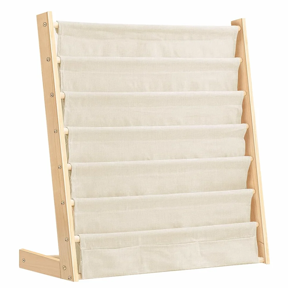 HUOLE Libreria per bambini, 6 ripiani, materiale scolastico per la cameretta dei bambini, asilo, multicolore, 75 x 30 x 79 cm, colore legno (1 pezzo)