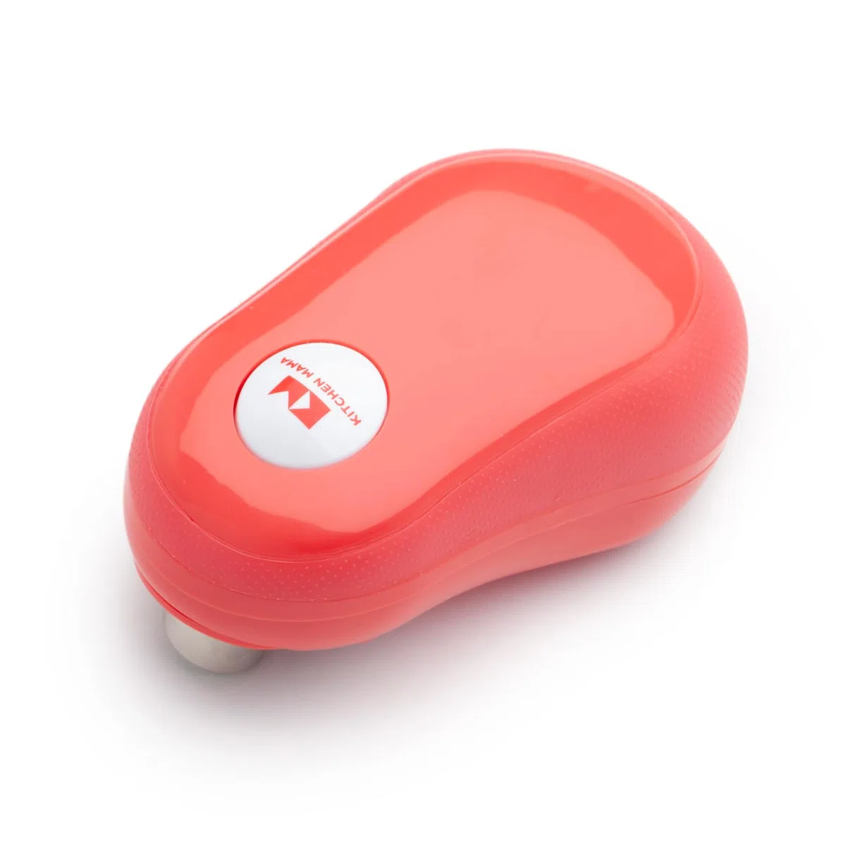 Kitchen Mama One -Touch Apriscatole Elettrico - Apri Lattine Automatico, Bordi Lisci e Sicuri, Ergonomico Facile Impiego Mani Sofferenti Artrosi, Design Compatto Senza Fili (Rosso)