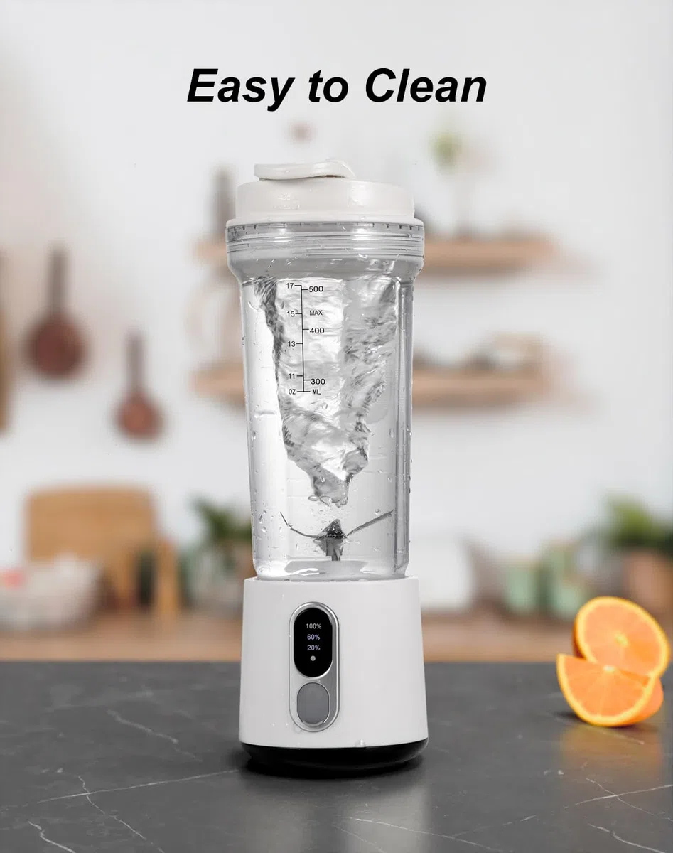 Frullatore Portatile 500ml per Frullati e Smoothies, Ricaricabile USB-C 4000mAh, 6 Lame in Acciaio Inossidabile, Frullatore da Viaggio Senza Fili per Palestra, Esterno, Cucina