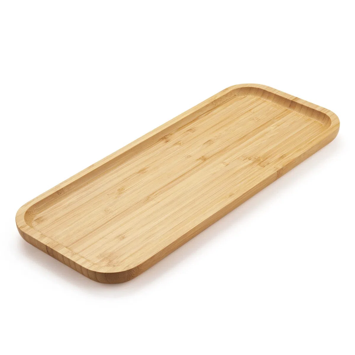 Vassoio da Bagno in Bambù, Vassoio da Toeletta in Legno, Vassoio Decorativo Rettangolare per Organizzare, 36 x 15 x 2 cm