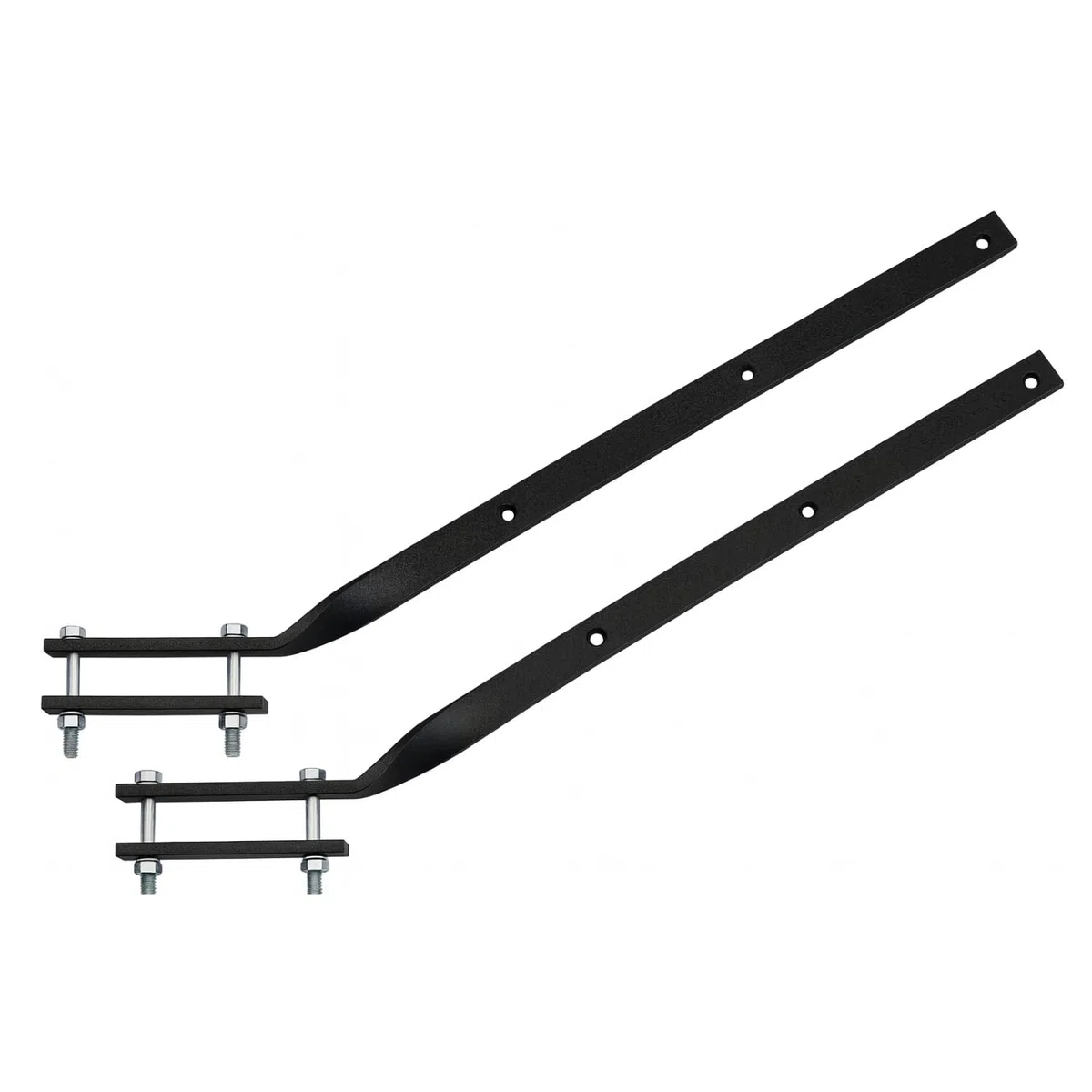PALUPLUS Set 2 Bracci per Stendibiancheria da Balcone da 60 cm color Nero, Aste per ringhiere in ferro Verniciato con perni in acciaio e 3 Fori per i Cavi, Made in Italy -4088F -2,6