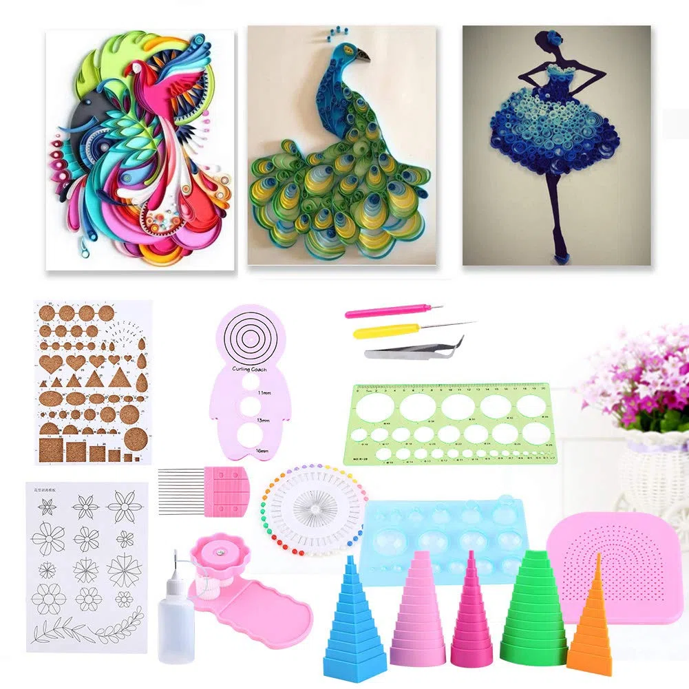 Kit per Arrotolare la Carta per Quilling, Righello per Pinzette con Strumenti Scanalati per la Decorazione Dell'home Office, 1 Set