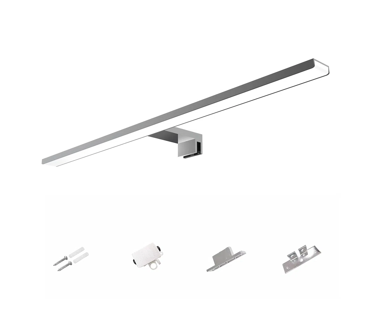 60 cm LED Specchio Luce 4000 K LED Specchio con Illuminazione Morsetto Illuminazione Bagno Lampada IP44 Specchio Illuminazione Netural [Classe energetica E] [Classe energetica E]