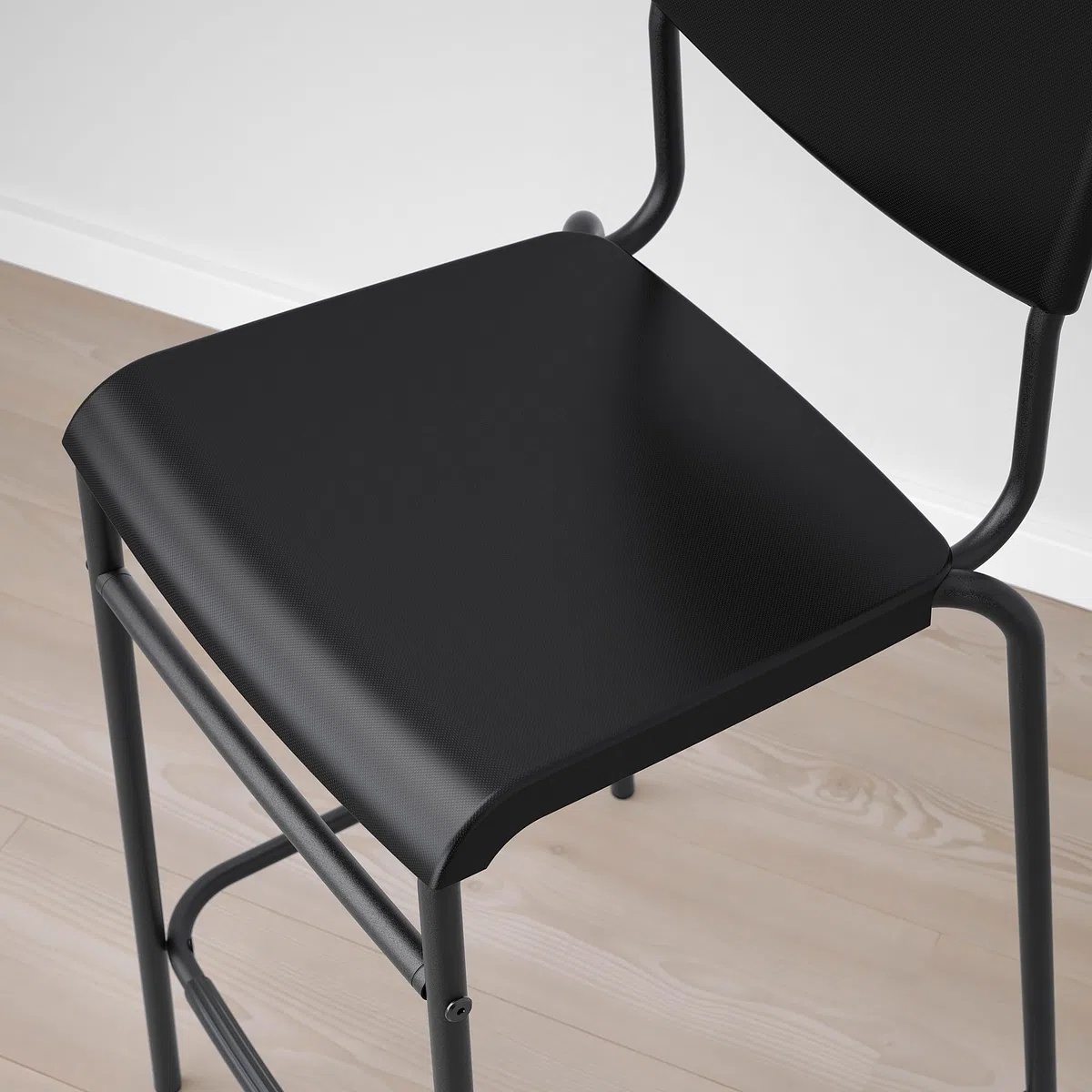 IKEA STIG Sgabello da bar con schienale, 63 cm, nero/nero