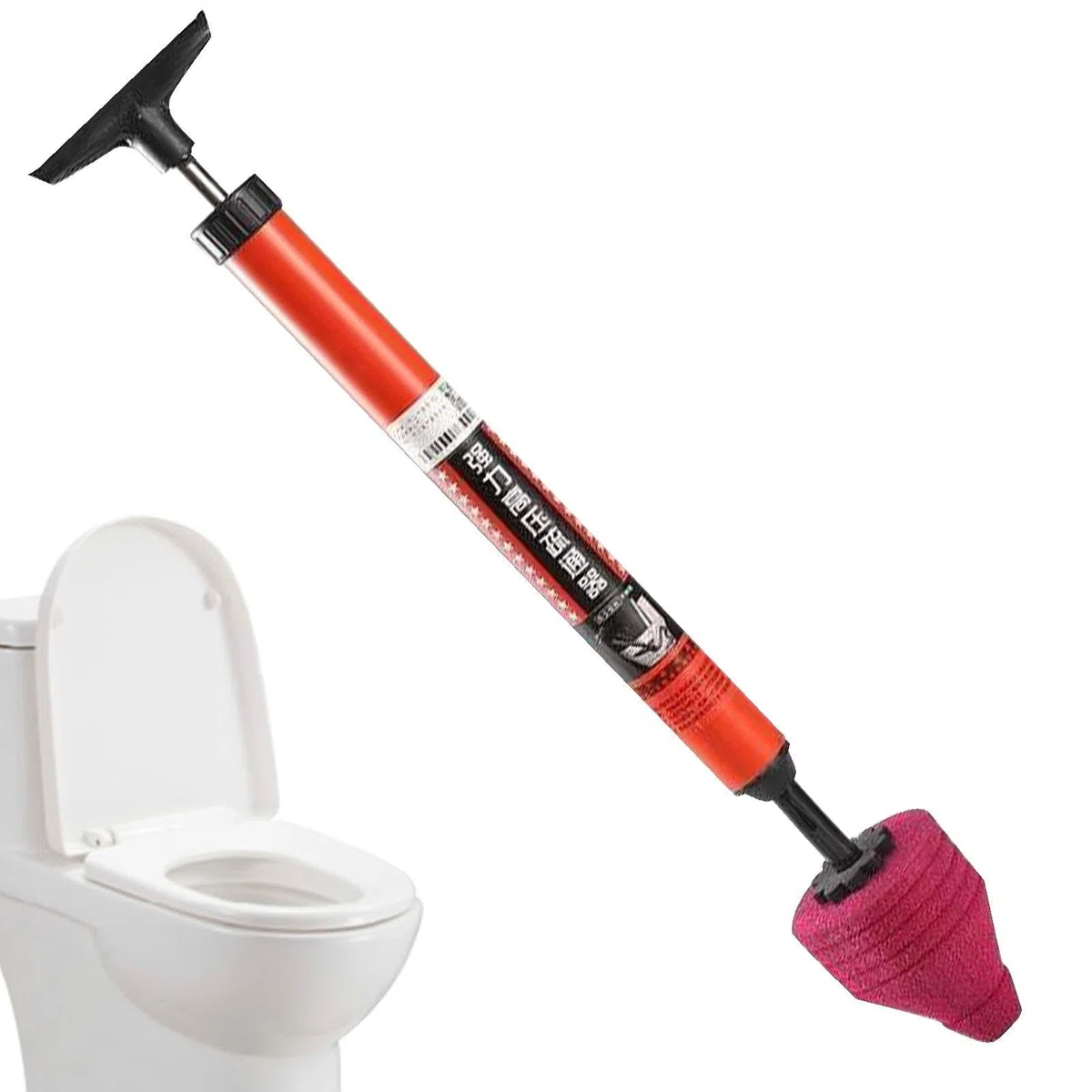Pistone per WC ad Alta Pressione ad Aria compressa, Strumento di sblocco per WC ad Alta Pressione, con Design a pistone Pneumatico, con Manico ergonomico, per Scarico del Pavimento del
