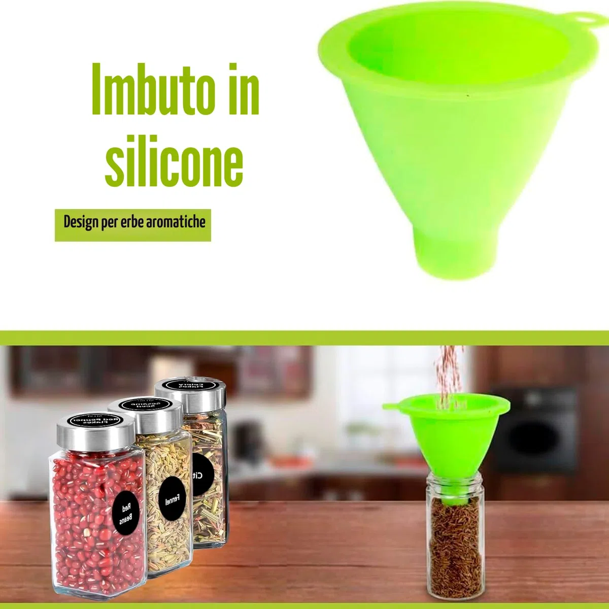 edihome, Porta Spezie per Cucina, 24 Barattoli di Spezie, Organizer con Struttura in Metallo a 3 Livelli, con Etichette, con Coperchi e Dispenser Individuali (Modello 2)