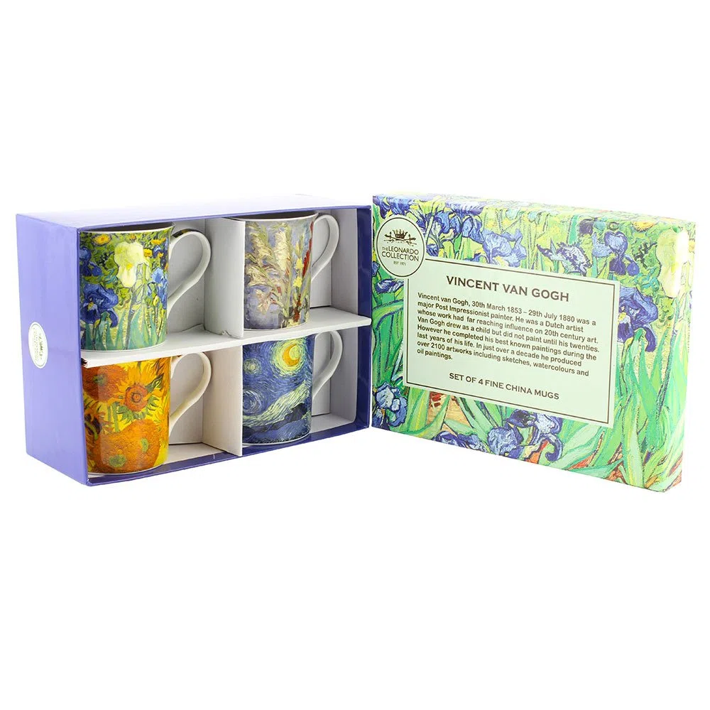 Leonardo Collection - Collezione Tazze in Ceramica da tè Van Gogh, Set da 4