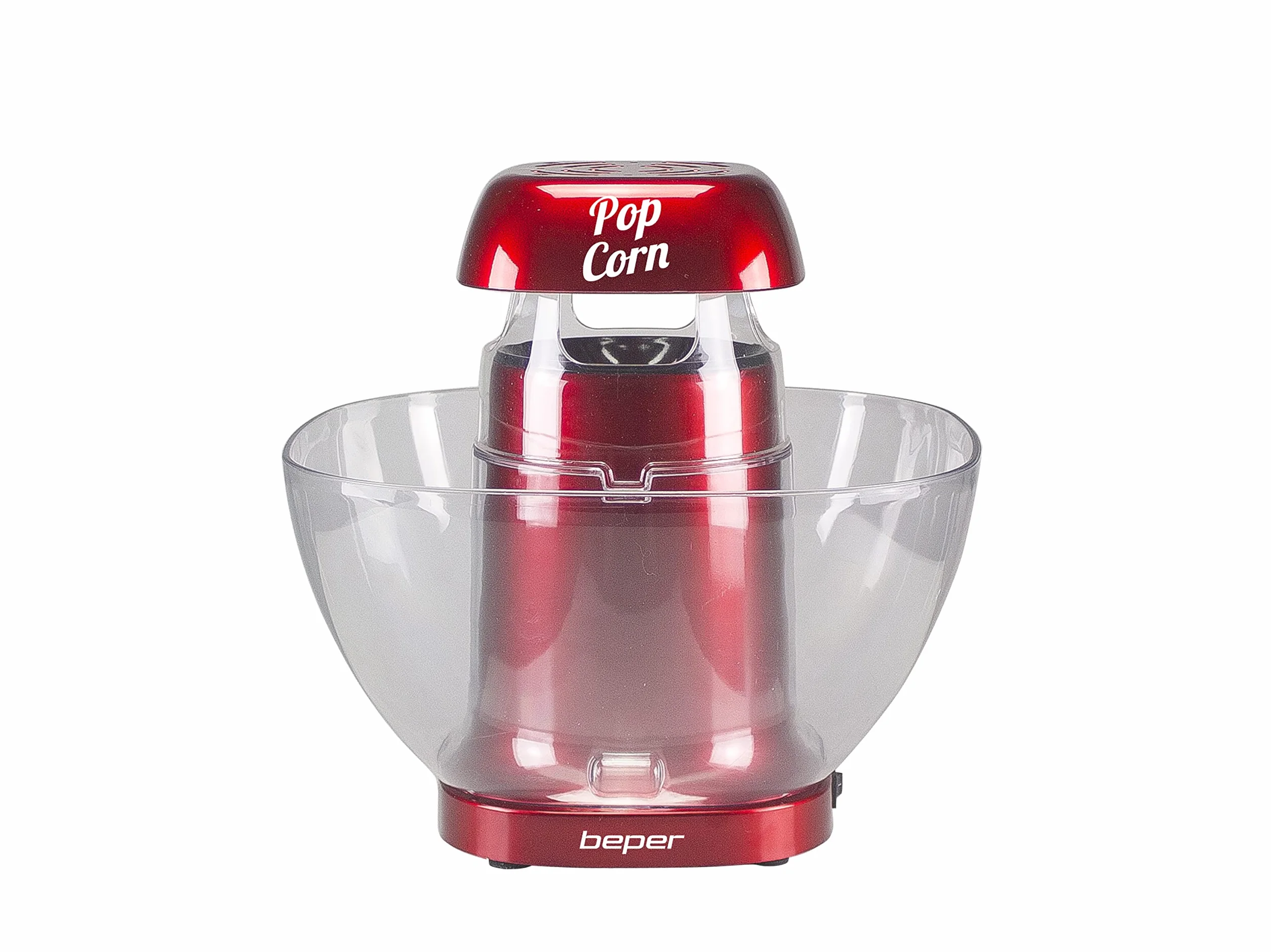 BEPER P101CUD052 Macchina Popcorn ad Aria Calda – Macchina Pop Corn con Ciotola Rimovibile per Popcorn Senza Grassi o Olio
