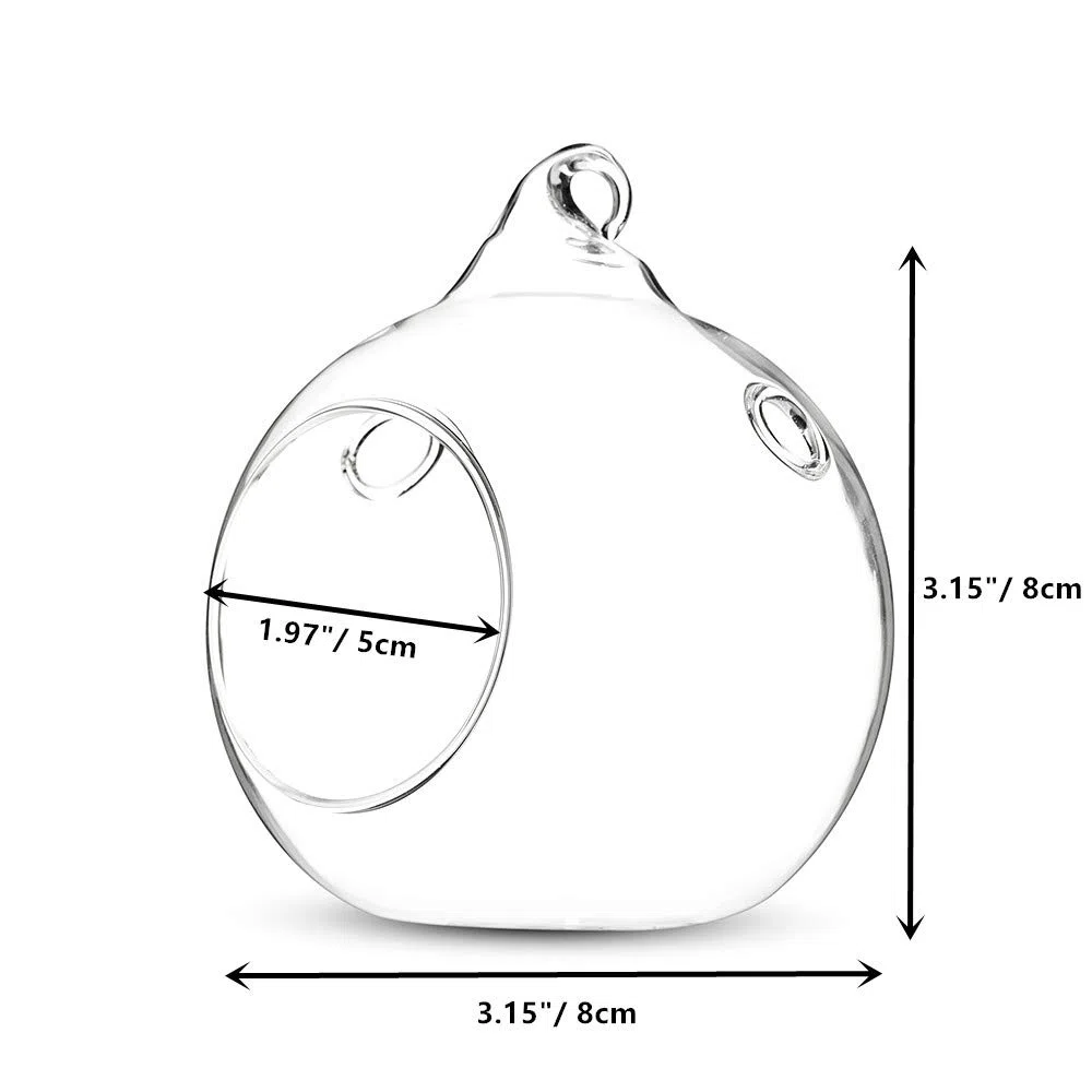 Nuptio 12 portacandele da appendere in vetro, diametro 8 cm, per matrimoni, feste di Halloween e decorazioni interne ed esterne, portacandele natalizi