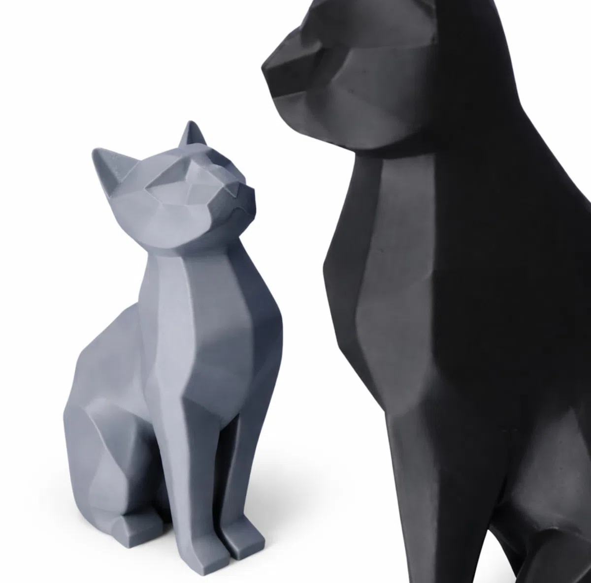 Set di 2 figurine di gatto con vaso porta fiori, statua di gatto nero e grigio per la decorazione domestica, idea regalo per gli amanti dei gatti, donna ragazza ragazzo regalo di compleanno.
