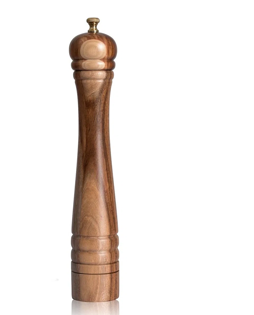 Macina pepe, Macinapepe, Macinino in Acciaio inossidabile dura e regolabile, Legno di acacia, Altezza 30 cm