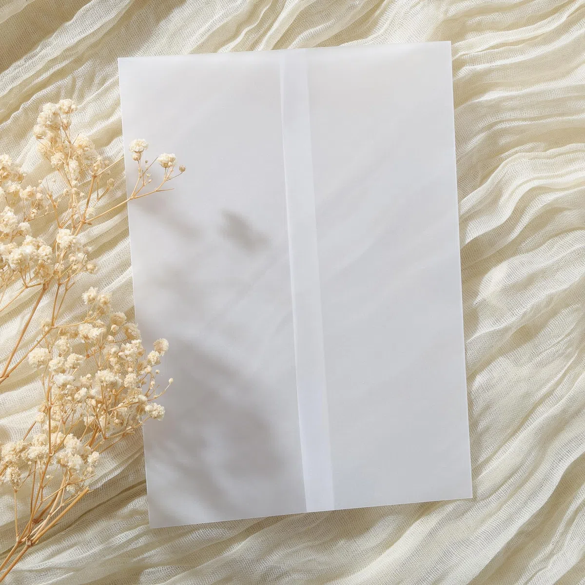 UNIQOOO Confezione da 120 giacche in pergamena prepiegate per inviti da 12,7 x 17,8 cm, elegante carta velina semitrasparente, 115 g/m², accessori per inviti di nozze, per buste da 12 x 17 cm