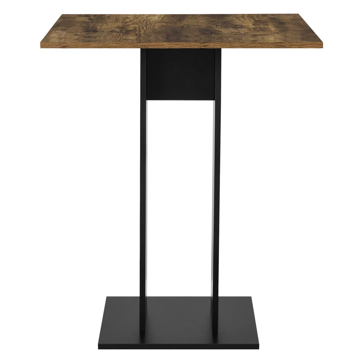 [en.casa] Tavolo con Piano Quadrato da Cucina Tavolo a Colonna da Bar per Sala da Pranzo Monolocale Angolo Cottura 65 x 65 x 78 cm - Effetto Noce/Nero