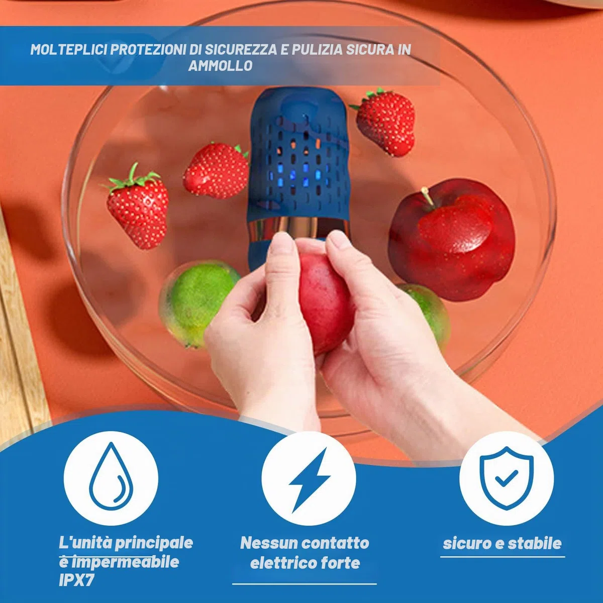 Depuratore per Frutta e Verdura - Ultrasuoni per Lavare Verdure con Tecnologia di Purificazione agli Ioni OH,per Pulisci Frutta Verdura e Carne, Rimuovi l'odore