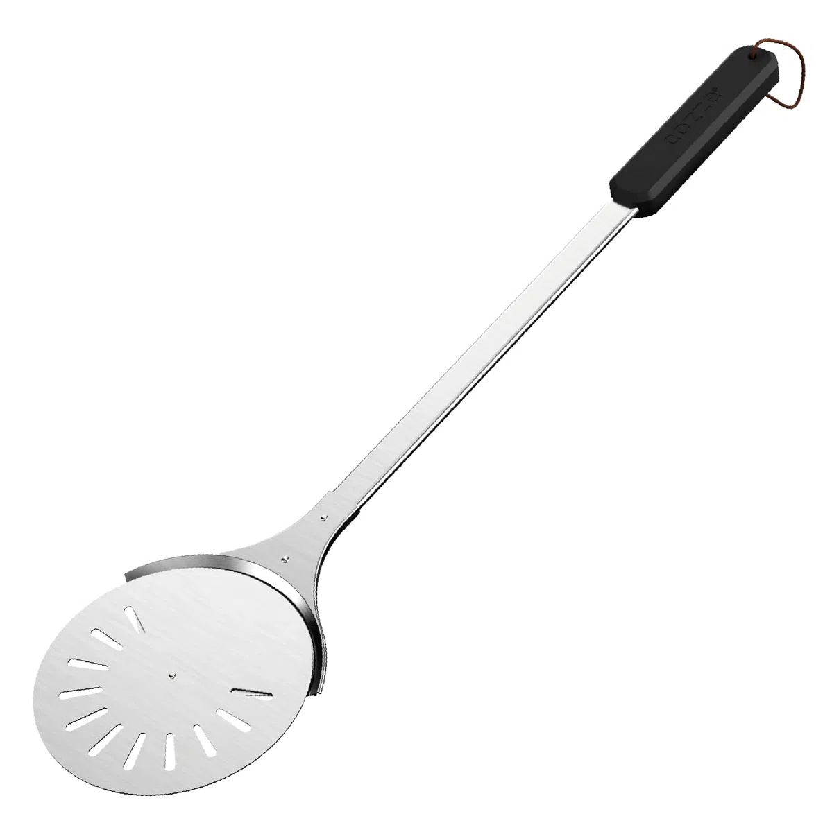 Cozze® Pala pizza girevole Ø18 cm, lunghezza 76 cm – girapizza in acciaio inox (430) con manico lungo, resistente al calore, facile da pulire, conforme LFGB
