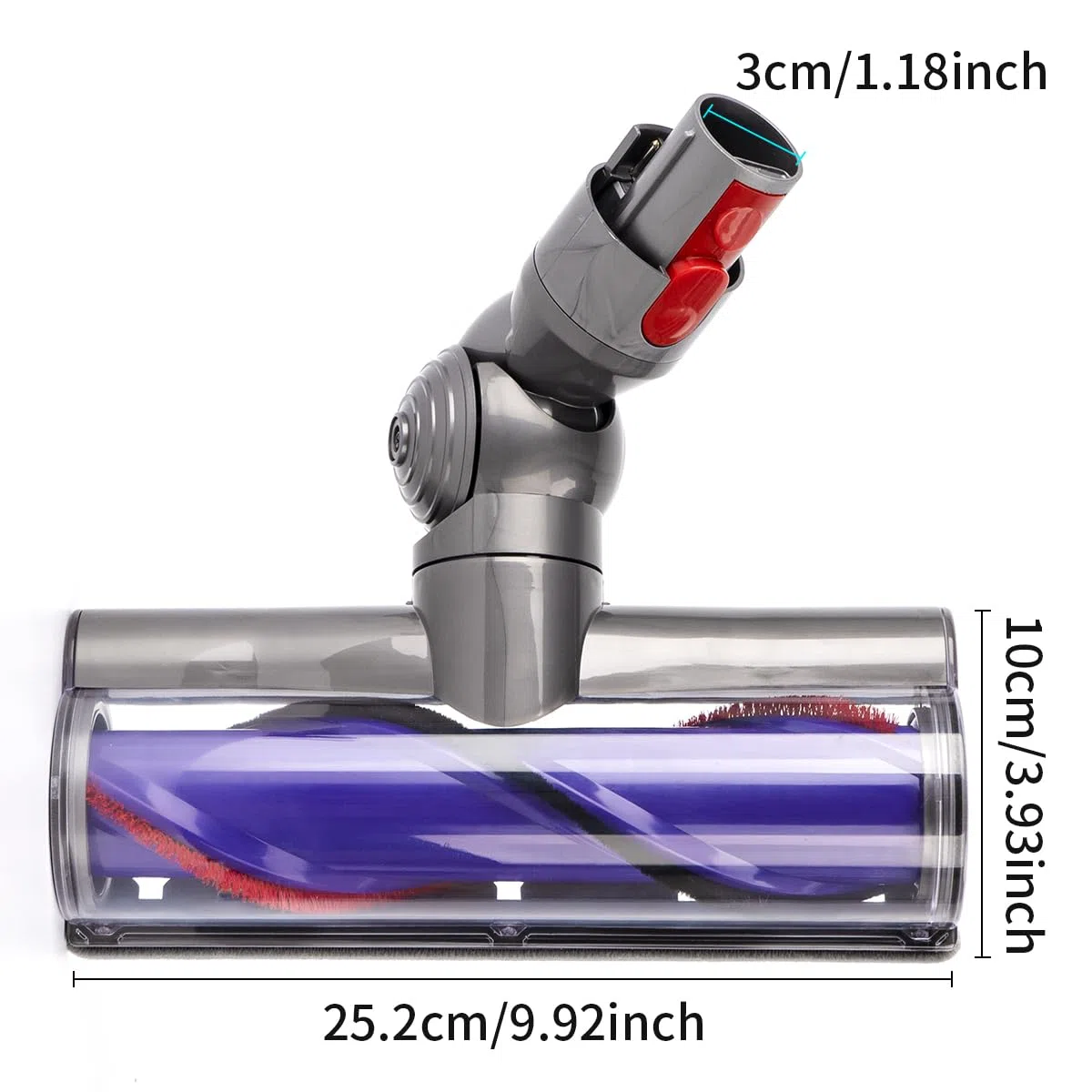 Spazzola Elettrica compatibile per Dyson v7 v8 v10 v11 v15, Parti di Ricambio Testina con Azionamento Diretta, Spazzola per Pavimenti, Accessorio per Spazzola Turbo con Fissaggio Rapido per