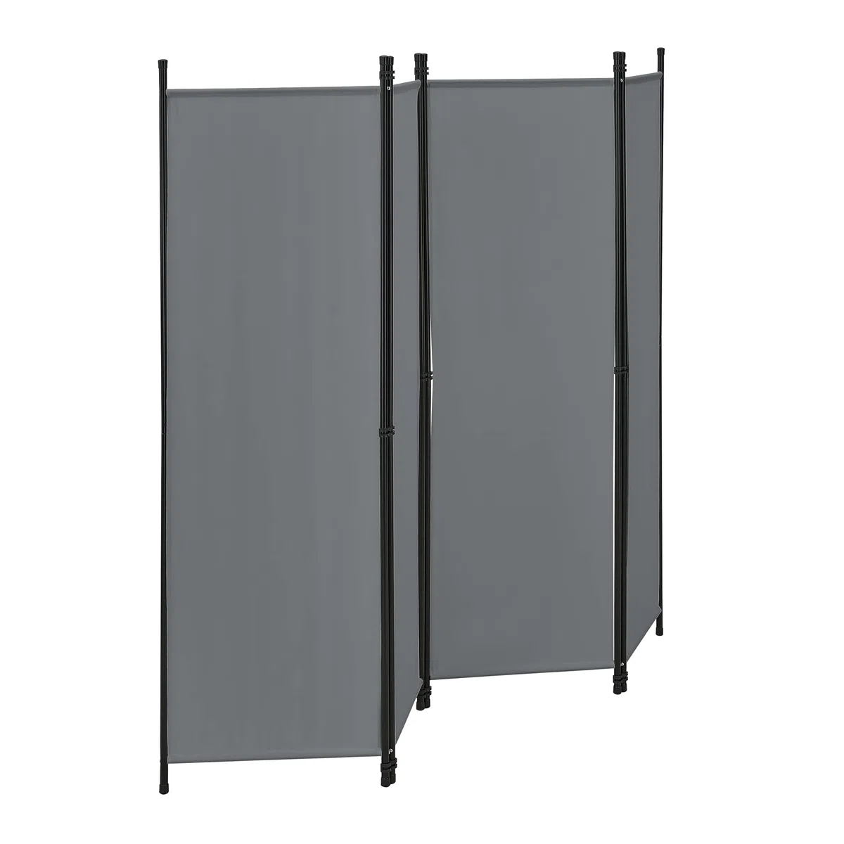 [en.casa] Paravento Divisorio Pieghevole Separé a 4 Pannelli per Interni Separatore Autoportante per Stanza Ufficio Camera da Letto 171 x 200 cm Grigio Scuro