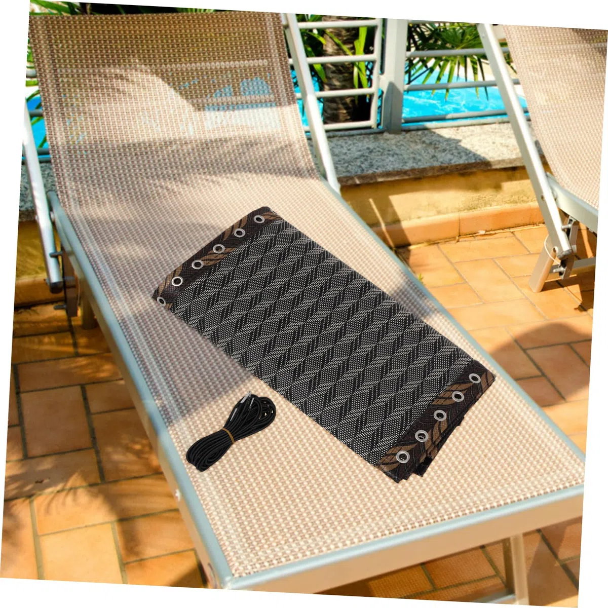 Luxshiny Tessuto Resistente e Portatile di Ricambio Traspirante Set 5 Pezzi Cordoncino per Sedia Sdraio da Esterno per Relax Outdoor