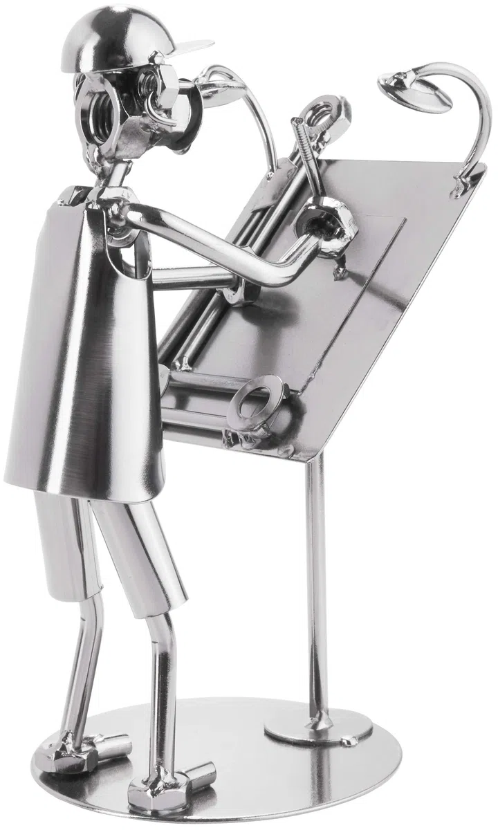 BRUBAKER Vite Uomo Architetto - Figura in Ferro Fatta a Mano Uomo in Metallo Progettista di Edifici - Figura in Metallo Idea Regalo per Architetti e Progettisti di Edifici