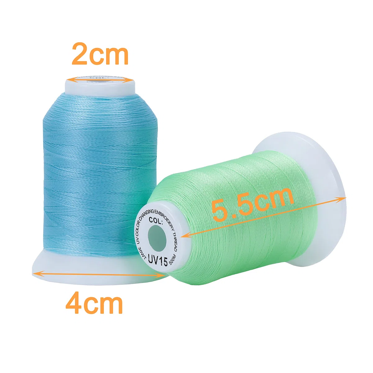 New brothread 8 Bobine UV Cambia Colore Kit Filo da Ricamo a Macchina 30WT 500M (550Y) ogni Bobina per Ricamo, Quilting, Cucito