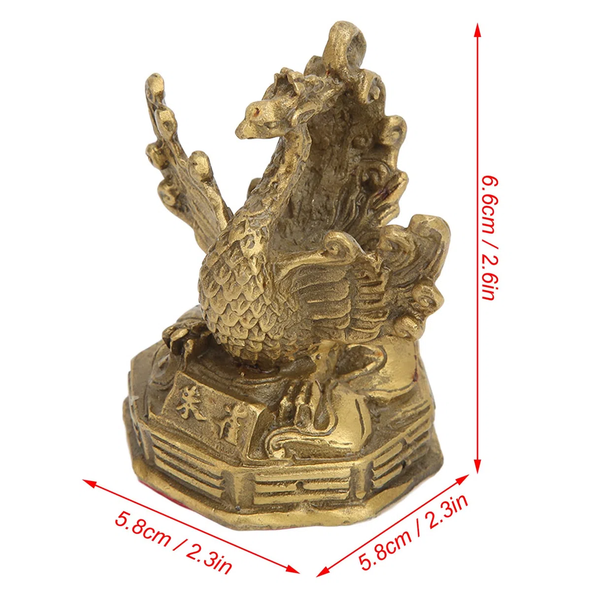 Buachois Ottone di Altezza Statuetta Fenice,Cinese Feng Shui Phoenix Statua di Buon Auspicio Ricchezza Buona Fortuna Scultura Ornamenti per Home Office Decor