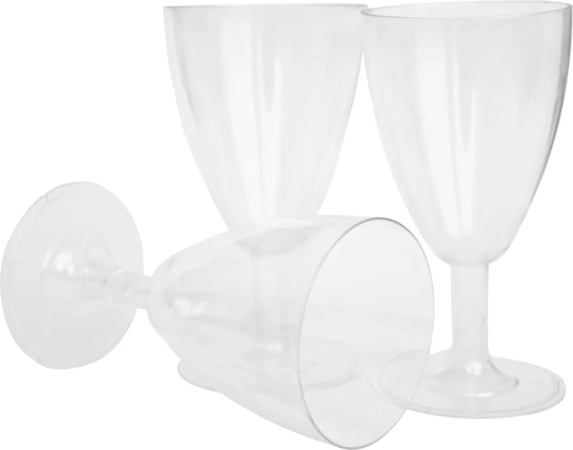 6 bicchieri da vino in plastica trasparente 0, PS 15l