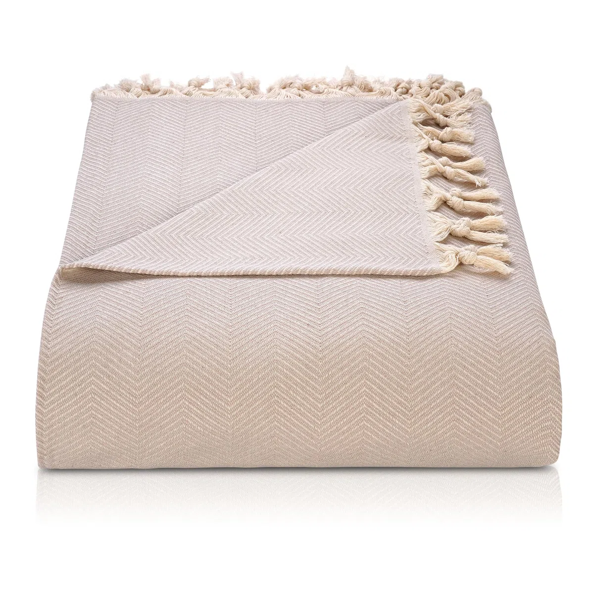 BOHORIA® Copriletto XXL in tulum | 100% cotone | Oeko-Tex® | copriletto double-face con motivo | extra grande 200 x 230 cm (200 x 230 cm, Seppia