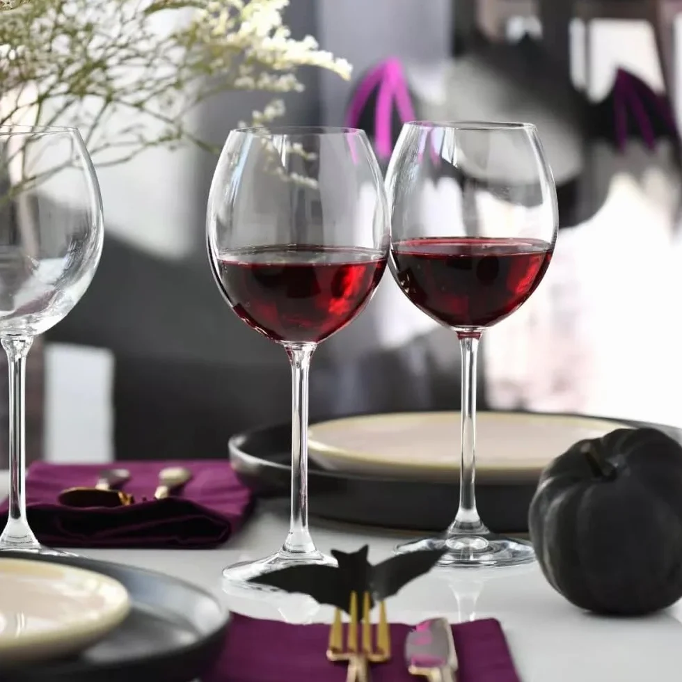 Krosno Calici da vino rosso | Set da 6 | 350 ml | Collezione Venezia | Ideali per casa, ristoranti e feste | Lavabili in lavastoviglie | Cristallo senza piombo