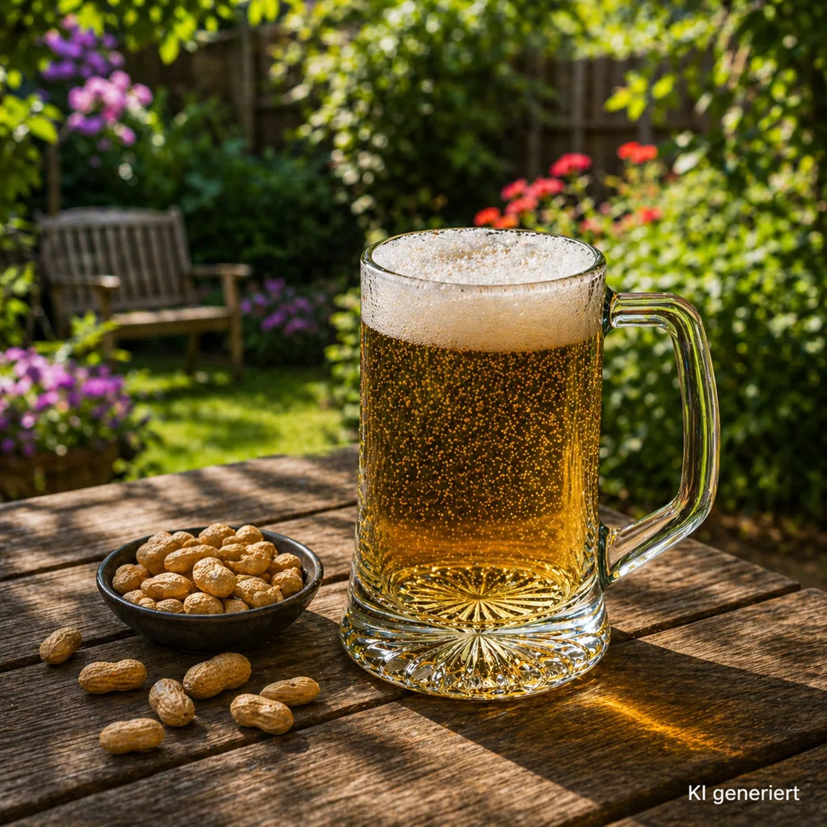 MamboCat Akki - Set di 6 boccali da birra da 0,2 l, altezza 12,2 cm, per 6 persone, in vetro con fondo a stella e manico, bicchieri da birra trasparenti da 200 ml, per feste