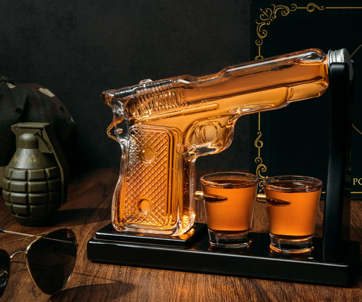 Wisky Decanter Set - Pistola - Decanter per Vino - Regali da Uomo