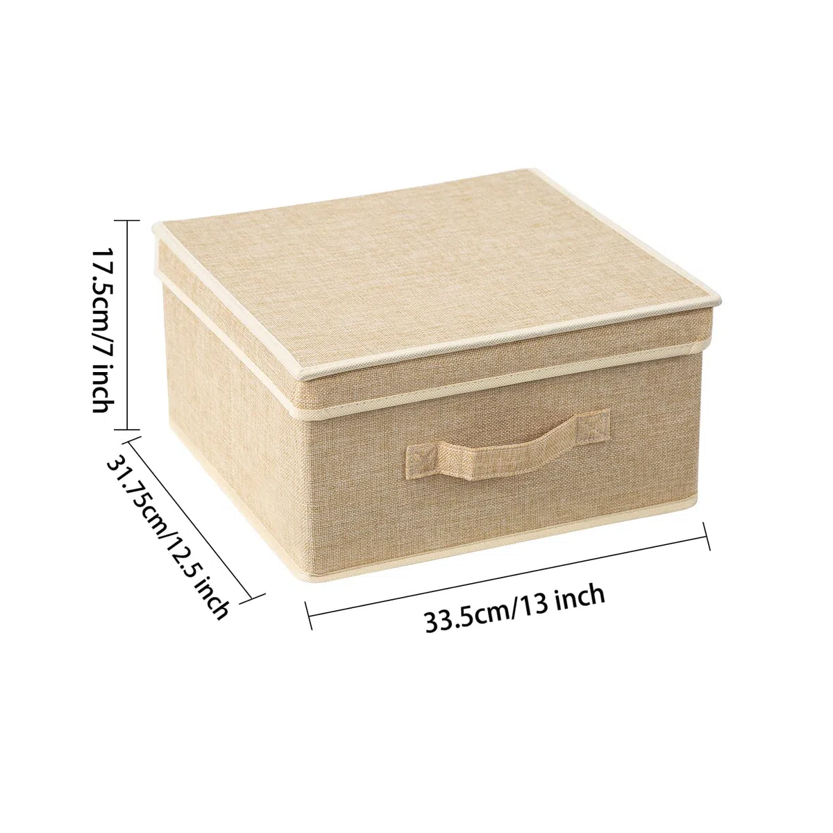 BrilliantJo Scatole portaoggetti con Coperchio, cestello Porta Abiti Pieghevole con Manico per Giocattoli, Libri, Armadio, Camera da Letto, casa, 33,5 * 31,75 * 17,5cm, 4x Colori dell'arcobaleno