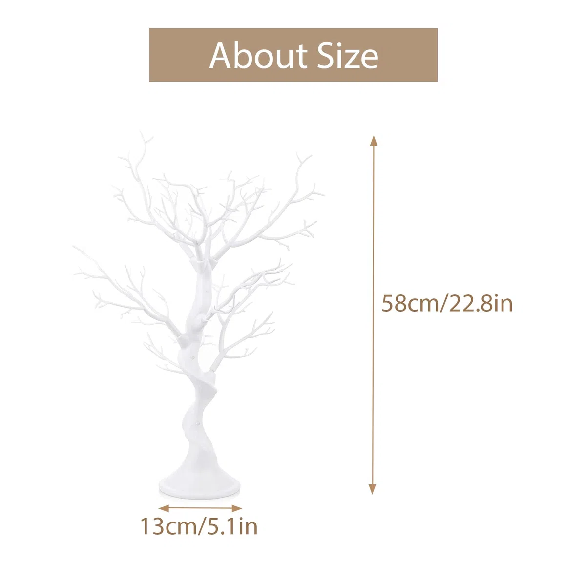 Sziqiqi Bianco Albero Di Pasqua Grande: 58cm Albero Pasquale Per Tavolo Da Ricevimento Di Nozze - Bianco Ramo Decorativo Legno Di Pasqua Per Matrimonio Nozze Natale