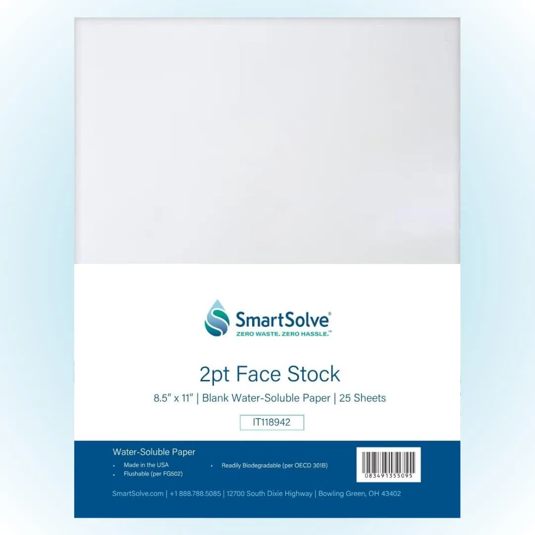 Carta traslucida, solubile in acqua, 21,6 x 27,9 cm, 25 fogli