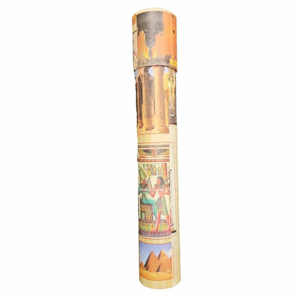 Papiro egiziano originale dell'occhio di Horus di protezione con due nomi in geroglifico