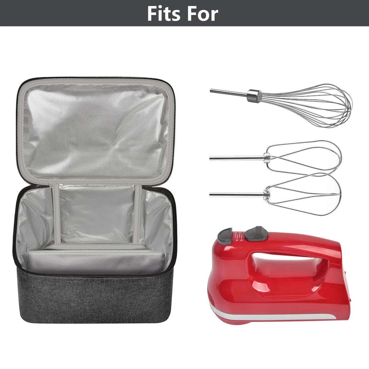Borsa da trasporto per mixer manuale digitale KitchenAid 5/6/7/9 ultra power speed, custodia da viaggio portatile con manico, per accessori da cucina (solo scatola), Grigio, moderno