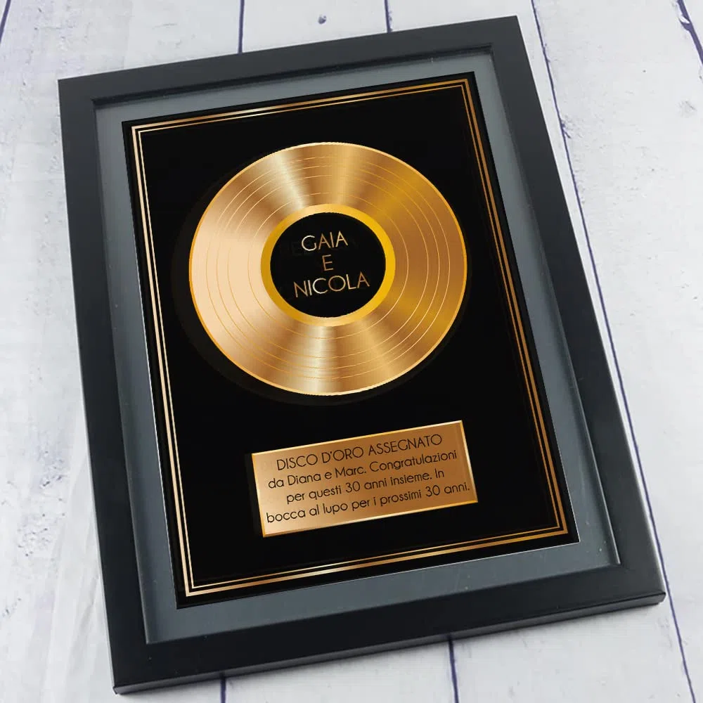 Disco d'oro personalizzato in Una Cornice