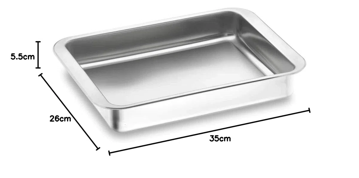 Lacor 62535- Teglia inox 18/10 de 35x26