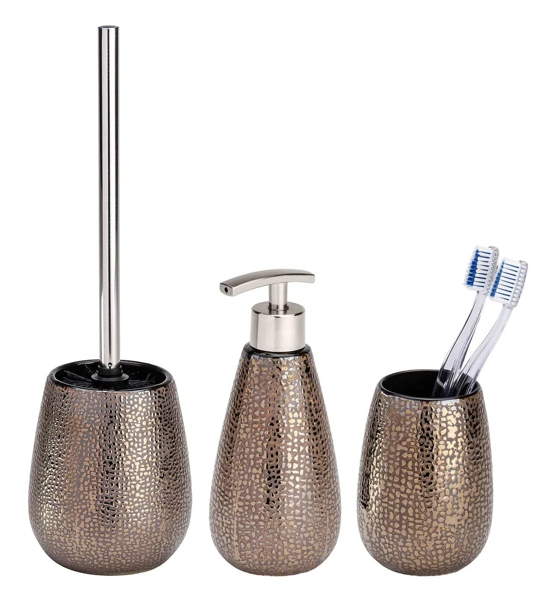 Set accessori da bagno 3 pezzi Wenko Marrakesh, marrone