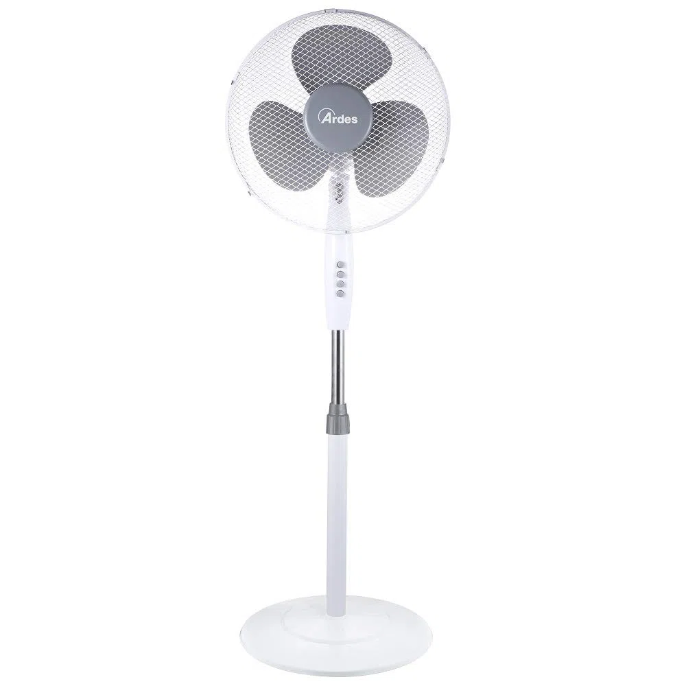 ARDES - AR5BR40PB Ventilatore a Piantana Silenzioso 3 Pale BRISA 40PB - Ventilatore Ardes Piantana Oscillante e Inclinabile con Pannello Manuale - Ventilatore a Stelo 3 Velocità e Altezza Regolabile