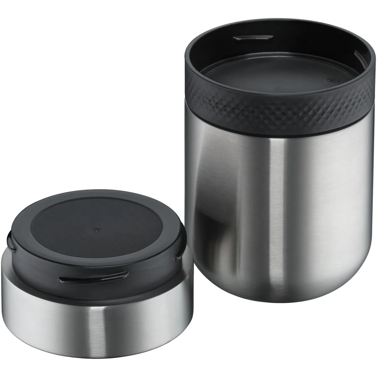 WMF my2Go, contenitore termico da 300 ml e contenitore aggiuntivo da 200 ml, ecologico, in acciaio inox Cromargan opaco, lavabile in lavastoviglie