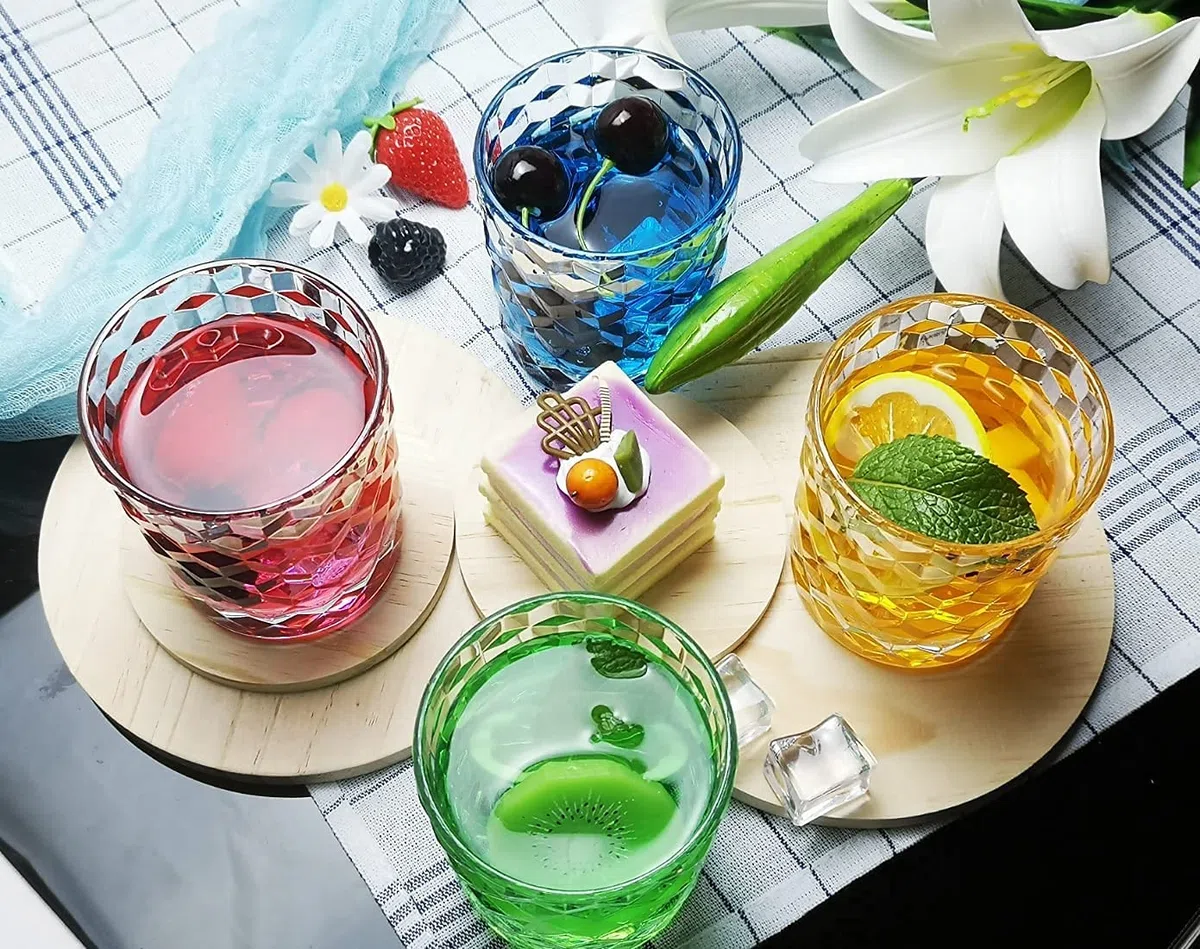 Bicchieri per acqua in plastica Tritan infrangibili che sembrano vetro Lavabili in lavastoviglie Bicchieri per bevande in plastica per bambini senza BPA 250 ml Confezione da 6