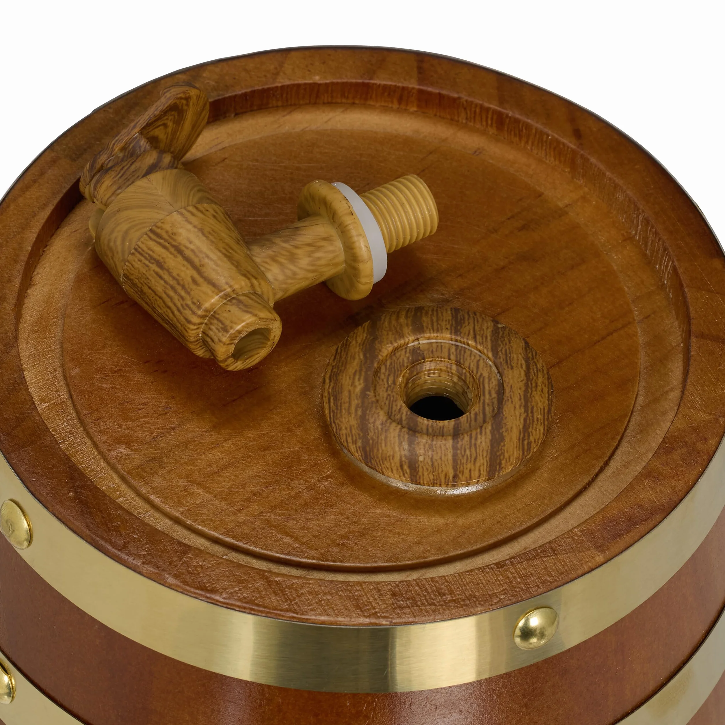 Relaxdays Botte per Liquori, Mini Barile in Legno da 1,2 L, con Rubinetto e Supporto, per Whisky, Vino, Marrone Scuro