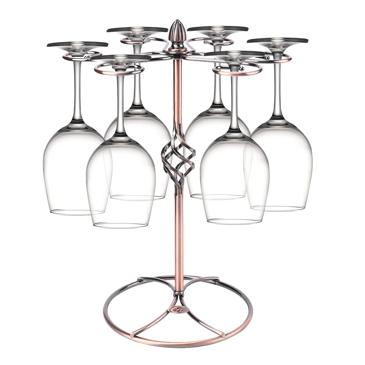 Tissting Portabicchieri da Vino, Elegante Portabicchieri da Tavolo con 6 Ganci, Design Retro Europeo, Materiale in Ferro, Organizzatore per Bicchieri, Perfetto per Casa, Bar, Ristoranti