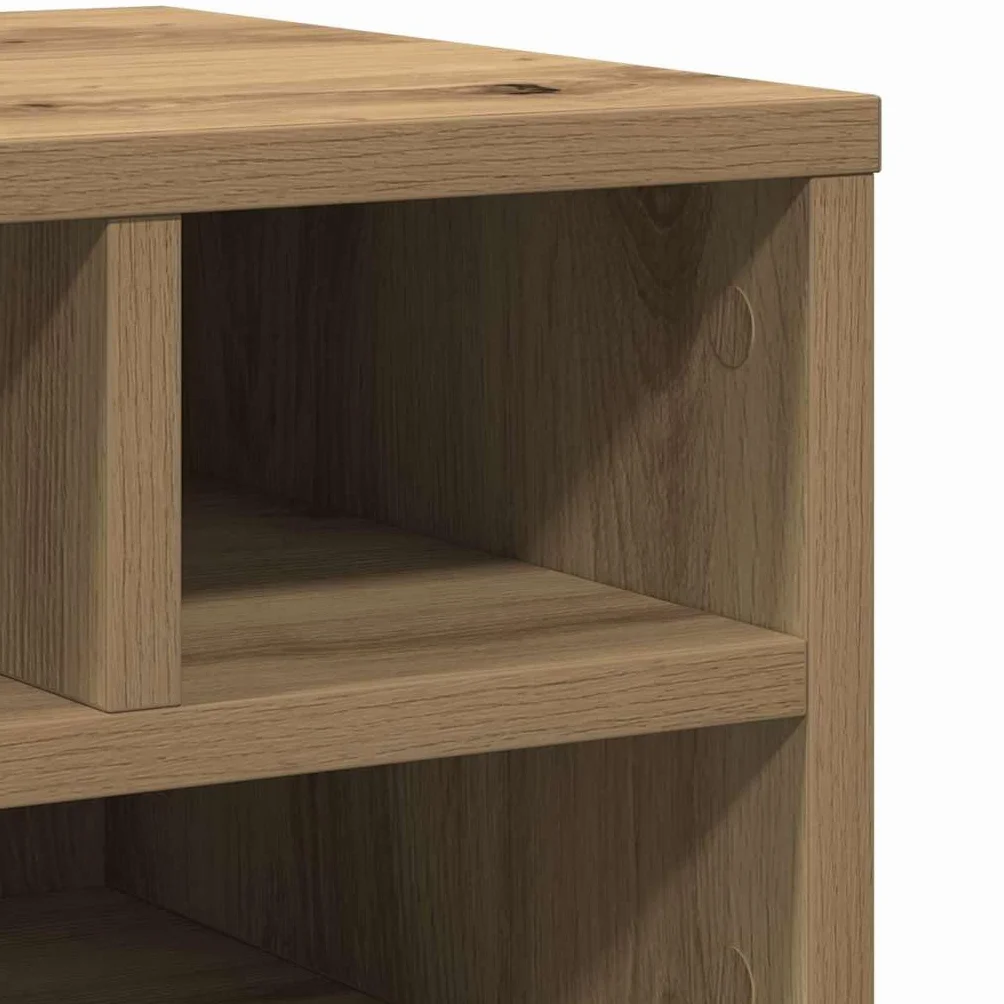 vidaXL Supporto per Stampante Rovere Artigianale 40 x 32 x 22,5 cm, Supporto per Stampante Rettangolare Moderno, Organizer per Ufficio, Legno ingegnerizzato, Accessorio Salva Spazio