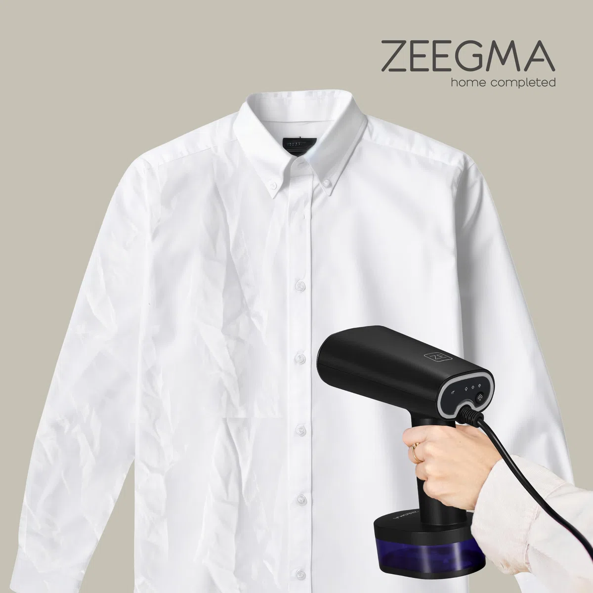 ZEEGMA STEAMEE Stiratrice Verticale per Indumenti 2 in 1, Ferro da Stiro a Vapore 1640 W, 370 ml Erogazione Vapore 25 g/min Riscaldamento 30 secondi Stiro Orizzontale e Verticale Sicuro per Tessuti