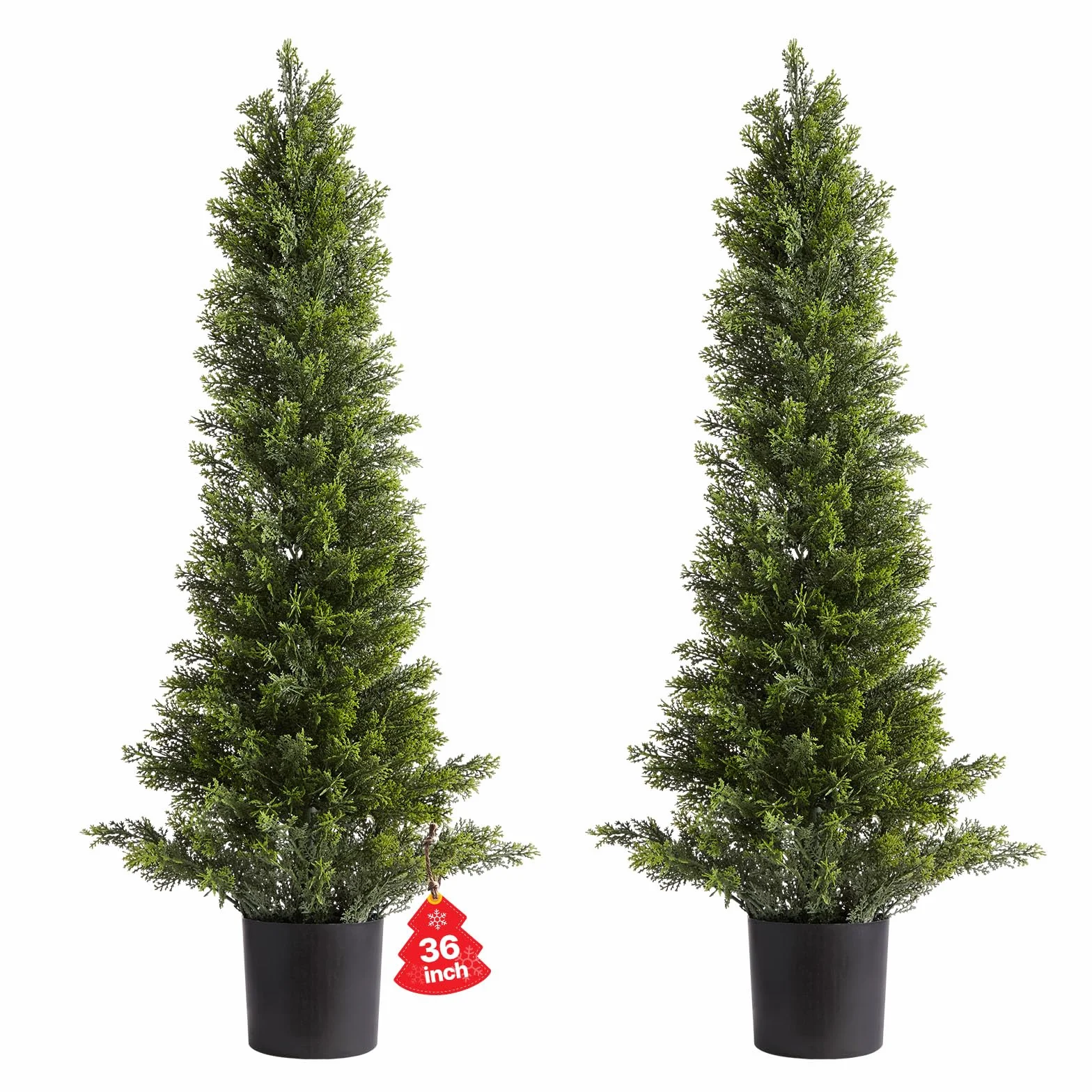 VEVOR Alberi di Cedro Artificiali Topiari, 2 Set da 914 mm, Arbusti di Pino Finto, Piante Finte di Seta dall'Aspetto Reale, Facile da Montare per Decorare Portico Anteriore, Patio Esterno, Giardino