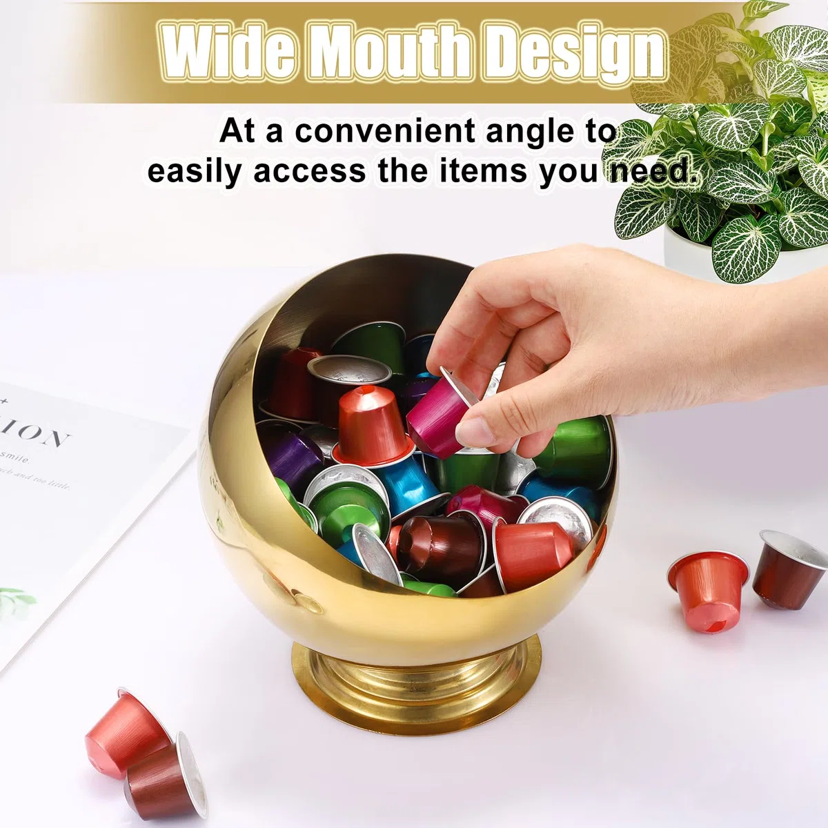 Contenitore per capsule di caffè, compatibile con tutte le cialde di caffè, in acciaio inox, per K-Cup, Vertuo, Original Line, dolcificante, 18 cm di altezza