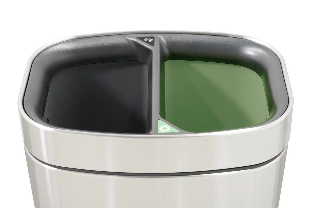 Corby Newport - Pattumiera doppia in acciaio inox spazzolato