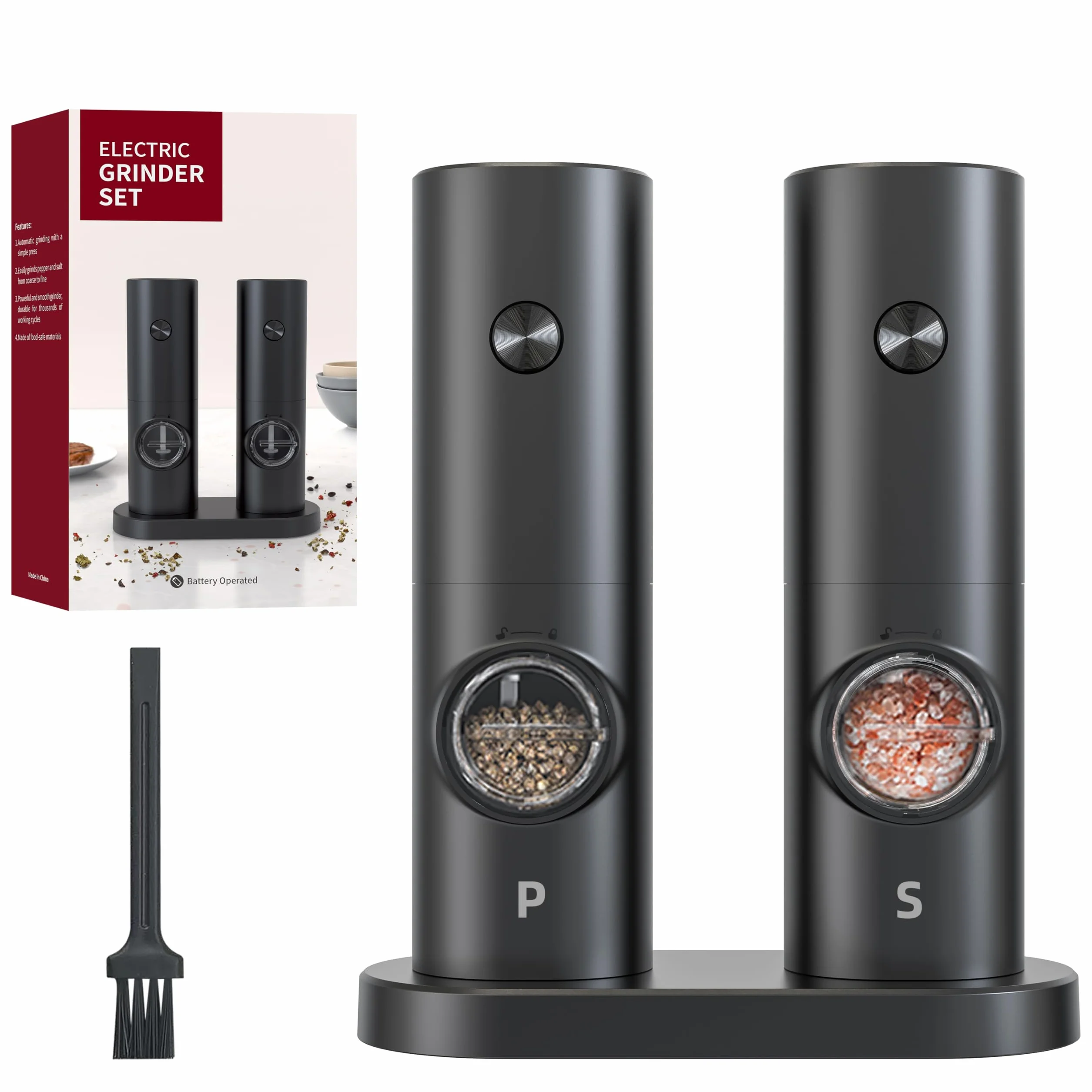Macina Pepe Elettrico,Macina Sale Pepe Elettrico.Macina Sale e Pepe Elettrico/Sale e pepe set,Per macina pepe e sale,macina spezie,Macinapepe elettrico,Macinaspezie elettrici,Macinasale