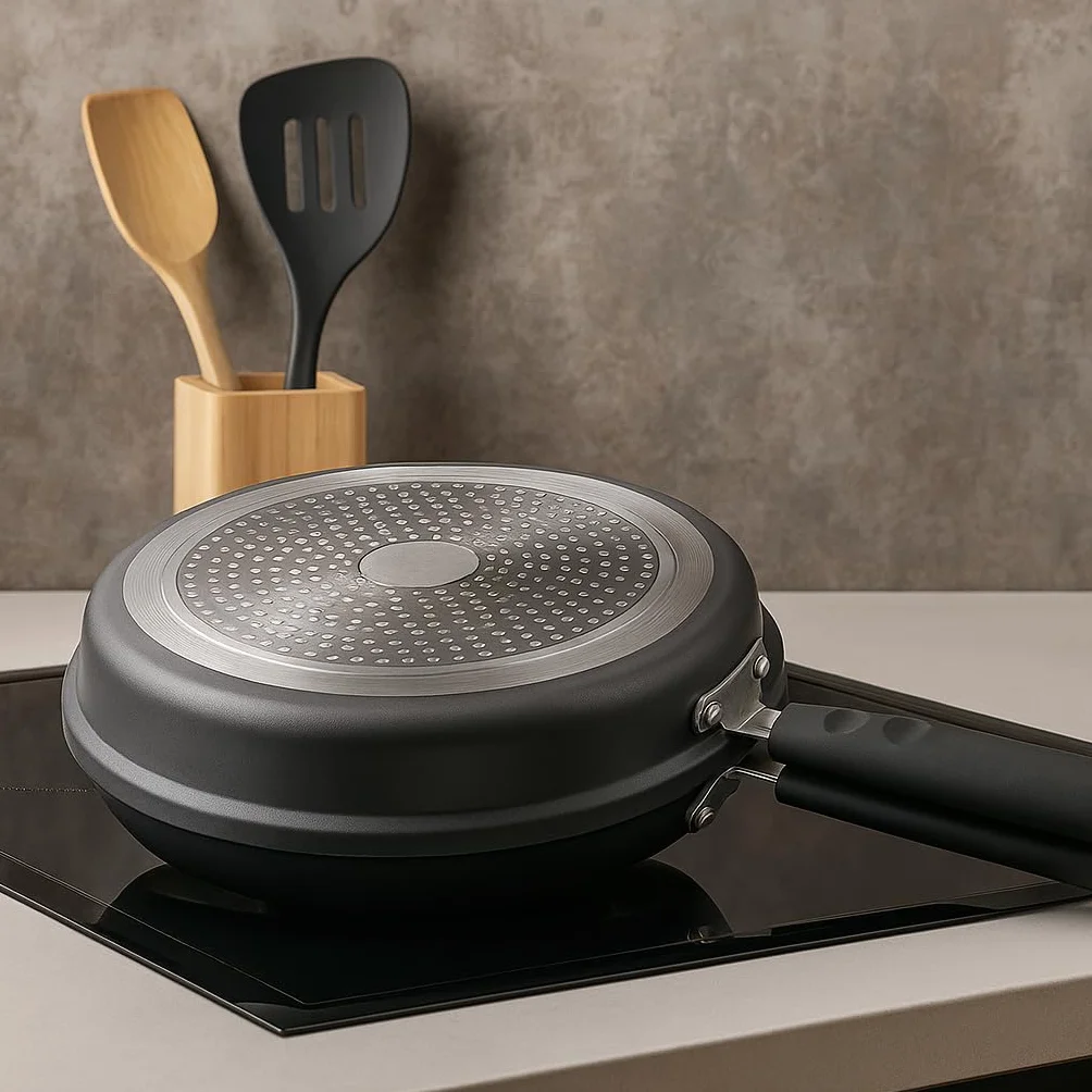 MGE - Girafrittata in Alluminio con Rivestimento Antiaderente - Padella Doppia per Frittata - Girafrittata Induzione - Padella per Frittata Doppia Antiaderente - Ø 26 cm